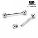 14G/14mm Internally Threaded F136 Titanium Straight Barbell Vamp Fang Nipple Barbell Piercing Jewelry - 图片 3