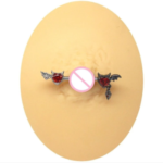 Red Heart Devil Wing Nipple Barbell Piercing - Gothic Y2K Body Jewelry - Image 5