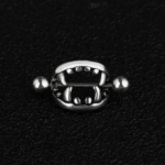 14G/14mm Internally Threaded F136 Titanium Straight Barbell Vamp Fang Nipple Barbell Piercing Jewelry - 图片 2