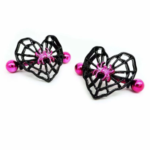 Gothic Heart Spider Web Nipple Shield - Pink Spider Alt Body Jewelry - Image 2