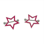14G Internally Threaded F136 Titanium Straight Barbell Y2K Enamel Star Nipple Shield Piercing - Punk Aesthetic Body Jewelry - Image 3