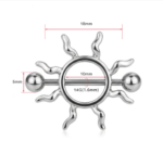 14g Internally Threaded F136 Titanium Straight Barbell Celestial Sun Nipple Shield Barbell - Boho Body Jewelry for Self-Expression - Image 2