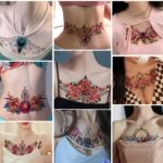 【A6】Colored flower tattoo stickers for men and women, collarbone chest European and American scar-covering flower arm tattoo stickers - Image 2