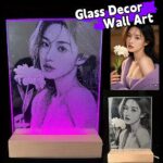 【二维平面定制家居照片装饰品】2D flat custom home photo ornament for home decoration, hammer painting, glass portrait, real person photo, percussion painting ornament, commemorative gift, fashionable modern decoration, glossy finish, friend, lover, couple, best friend gift, 2D Flat